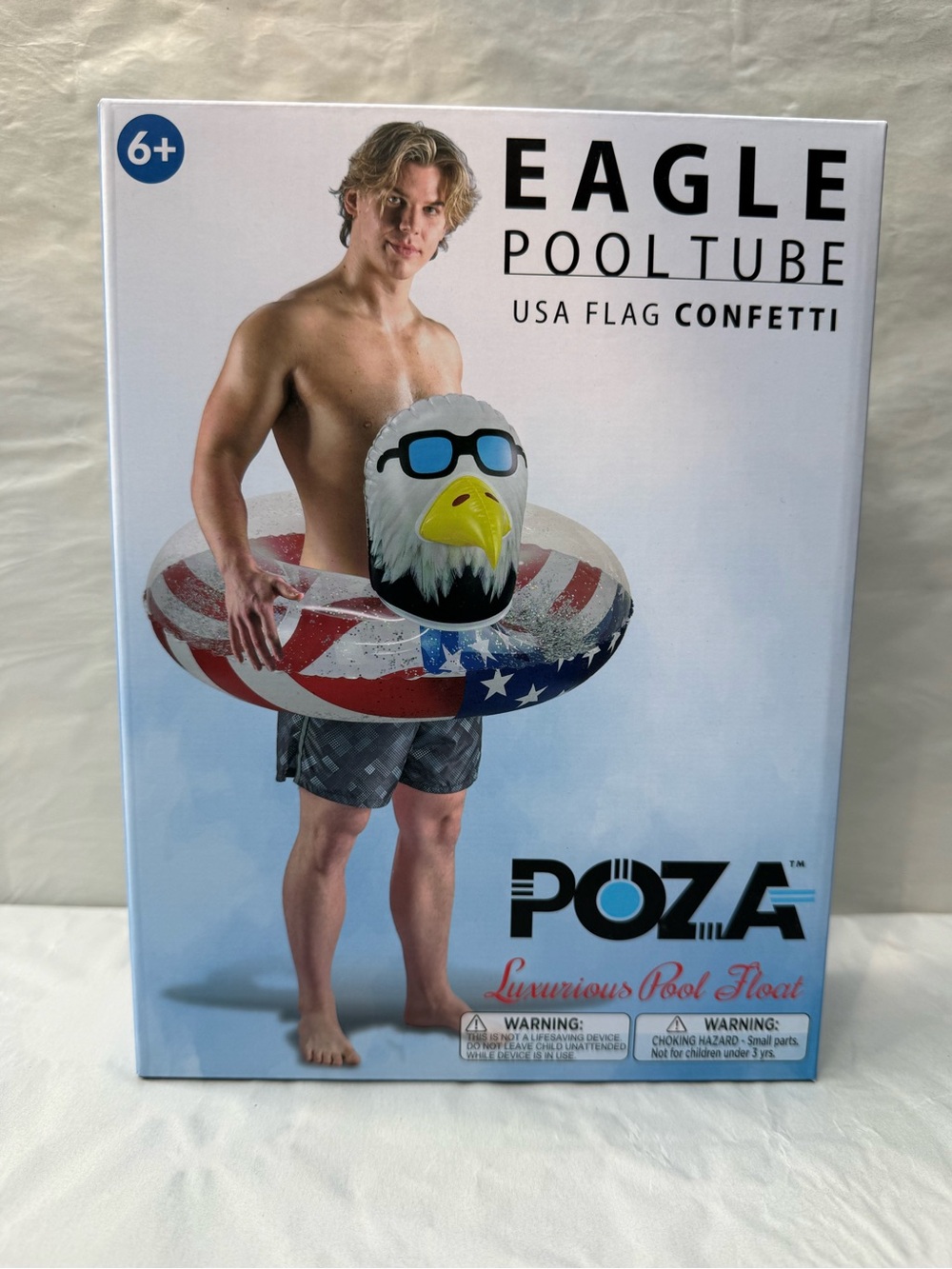 American Eagle USA Pool Float - Men’s Swim Pool Tube - Red, White & Blue